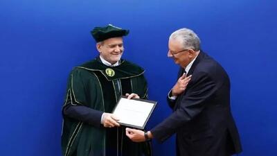 اعطای دکترای افتخاری دانشگاه بین‌المللی نظربایف به پزشکیان