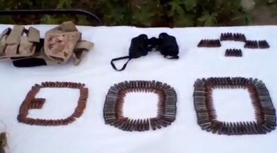  کشف مهمات جنگی از یک گروهک تروریستی توسط مرزداران هنگ مرزی سراوان+ فیلم