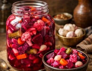  راز کپک نزدن و ترد ماندن ترشی مخلوط با لبو