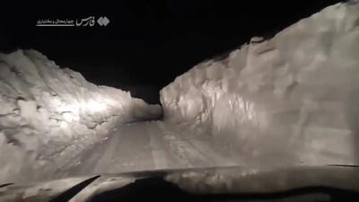  ویدیو/ حجم برف در این منطقه به ۴ متر رسید