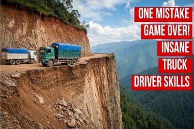  جا به جایی جانکاه؛ راننده کله پوک انقدر با کامیون تا خرتناق بار آفرود کرد به گل نشست