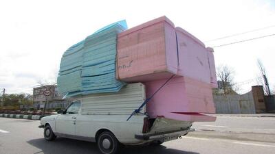  برخورد با حمل بار نامتعارف وانت بار‌ها