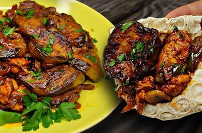  راز یک خوراک بادمجان ترش و ملس با رب انار / یک غذای ساده اما خوشمزه