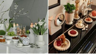  سفره هفت سین مدرن برای نوروز 1405| چیدمانی حرفه ای و متفاوت برای نو عروس ها