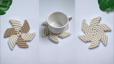  طرز ساخت زیرلیوانی فنجان چای مکرومه | آموزش مکرومه!